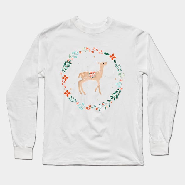 Winter Wreath Long Sleeve T-Shirt by CarlyWatts